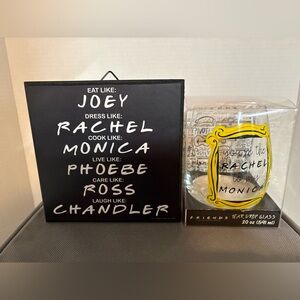 Friends Themed Sign and Glass Set